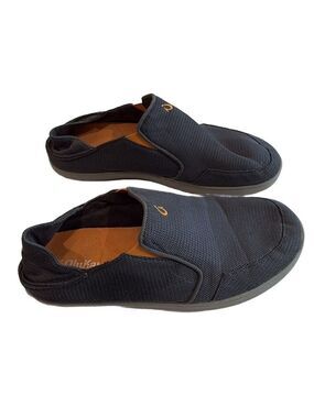 Olukai Size 12.5 Nohea Mesh shoes. Gray orange drop in heel breathable summer